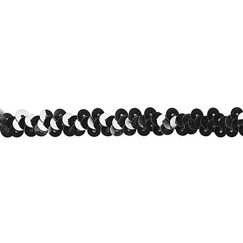Image of Elastik-Paillettenband, schwarz, Breite: 10 mm, Länge: 3 m