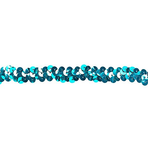 Image of Elastik-Paillettenband, türkis, Breite: 10 mm, Länge: 3 m