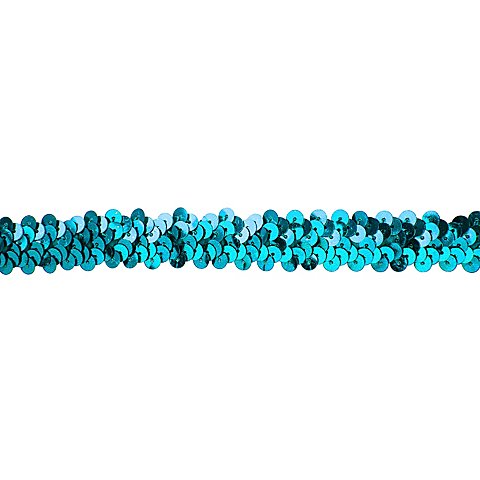 Image of Elastik-Paillettenband, türkis, Breite: 20 mm, Länge: 3 m
