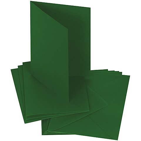 Image of Doppelkarten & Hüllen, tannengrün, A6 / C6, je 50 Stück