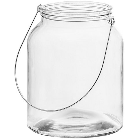 Image of Glas-Windlicht mit Bügel, 20,5 cm, 16 cm Ø