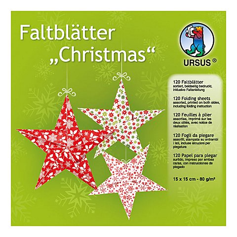 Image of Ursus Faltblätter "Christmas", 15 x 15 cm, 120 Blatt