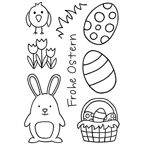 Image of Clear Stempel-Set "Frohe Ostern"