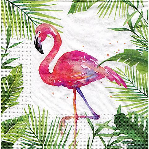 Image of Papierservietten "Flamingo", 33 x 33 cm, 20 Stück