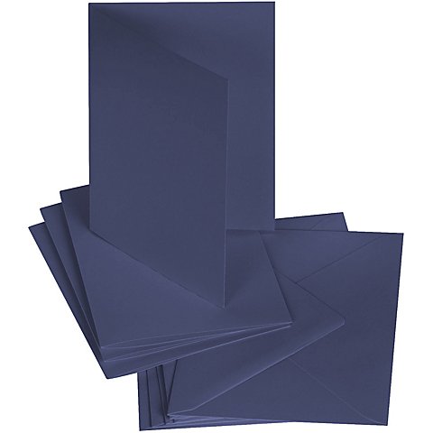 Image of Doppelkarten & Hüllen, marine, A6 / C6, je 50 Stück