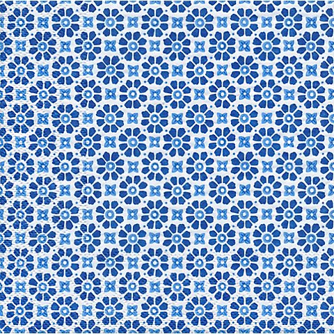 Image of Papierservietten "Blaue Blumen", 33 x 33 cm, 20 Stück