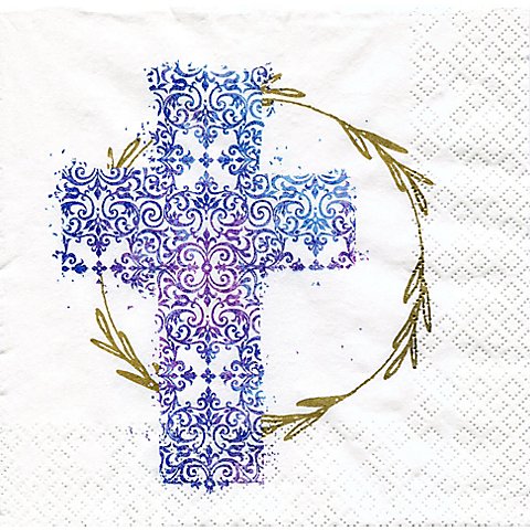Image of Papierservietten "blaues Kreuz", 33 x 33 cm, 20 Stück