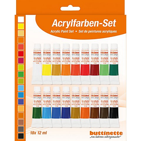 Image of buttinette Acrylfarben-Set, 18x 12 ml