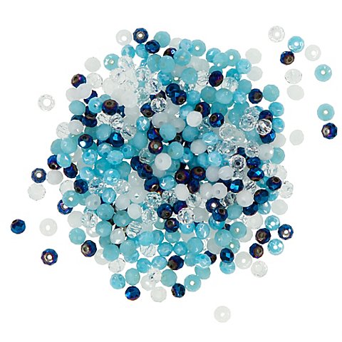 Image of Facettierte Glasperlen, Blautöne, 4 mm Ø, 300 Stück