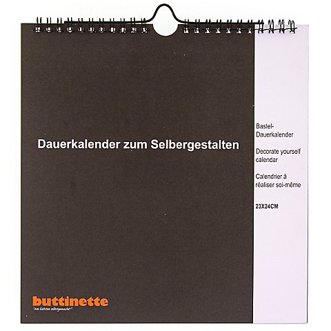 Image of buttinette Bastel-Dauerkalender, schwarz, 23 x 24 cm
