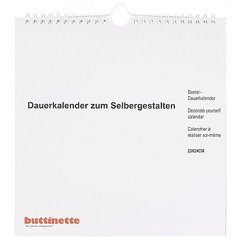 Image of buttinette Bastel-Dauerkalender, weiss, 23 x 24 cm