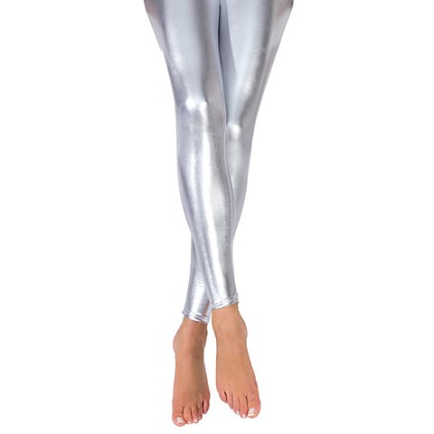 Image of Leggings aus Stretchlack, silber