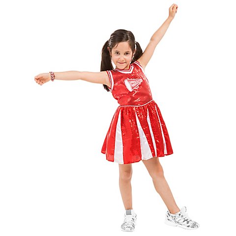 Image of buttinette Cheerleader Kleid "Wild Chicks" für Mädchen, rot/weiss