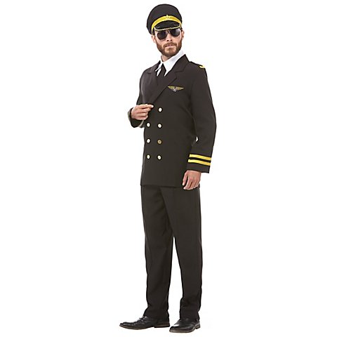 Image of Pilot Kostüm für Herren, schwarz