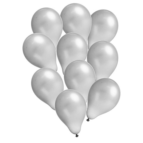 Image of Luftballons "Metallic", silber, Ø 30 cm,10 Stück