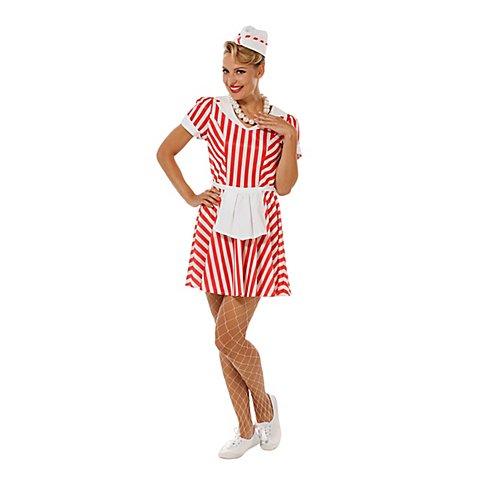 Image of buttinette Diner Kleid, rot/weiss