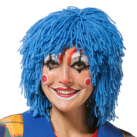 Image of Wollperücke "Clown", blau