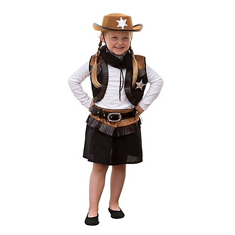 Image of Cowgirl Kostüm für Kinder, schwarz/braun