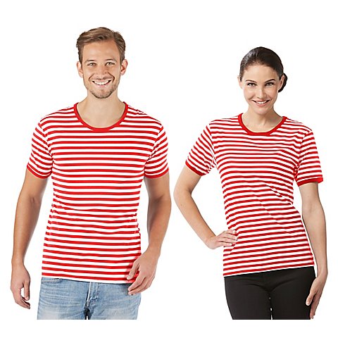 Image of Kurzärmeliges Ringelshirt "Red Stripes" unisex