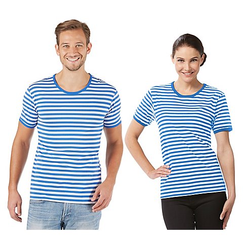 Image of Kurzärmeliges Ringelshirt "Blue Stripes" unisex