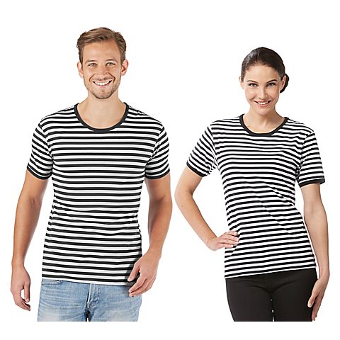 Image of Kurzärmeliges Ringelshirt "Black Stripes" unisex