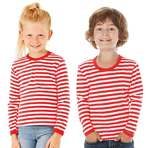 Image of Langärmeliges Ringelshirt "Red Stripes" für Kinder