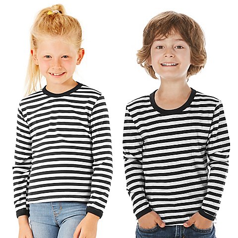 Image of Langärmeliges Ringelshirt "Black Stripes" für Kinder